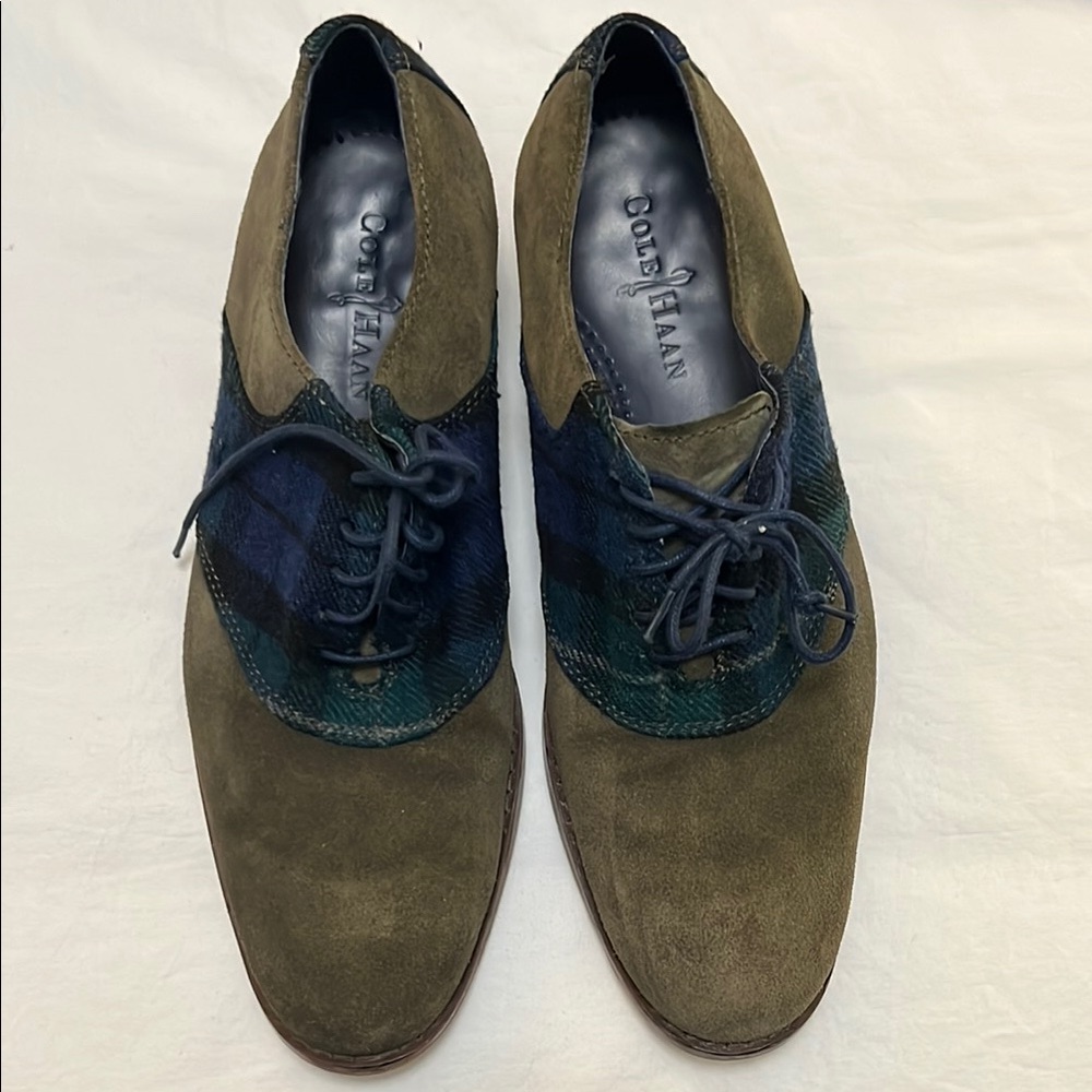 Cole Haan Suede Oxfords Green and Blue Elegance
